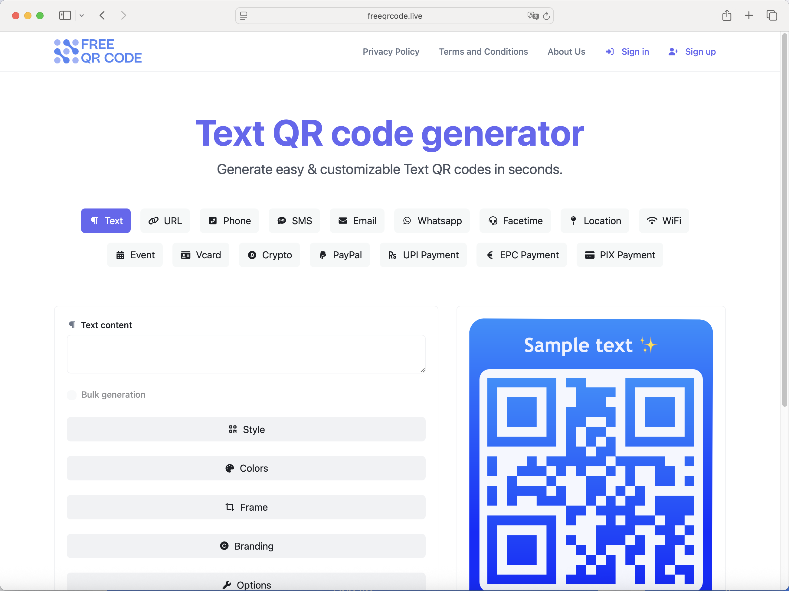 Screenshot of app dashboard